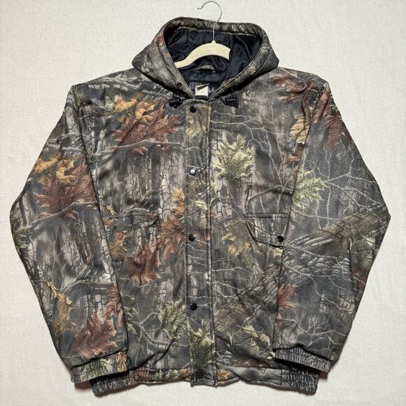 Vtg WFS Element Gear Camouflage Pattern Hooded Insulated Jacket Outdoor USA XL - Picture 1 of 7